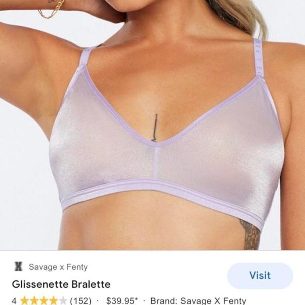 Savage X Fenty Bra Lavender “Glissenette” Bralette The Lavender Fields XL Sheer